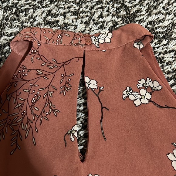 Beautiful Rose + Olive sienna floral size small mock neck blouse. Gently used. - Picture 8 of 12